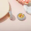 2024 Nova Moda Europeia e Americana Atmosférica Metálico Diamante em forma de C Brinco de Clipe Brincos Joias