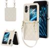 Adequado para Capa de celular transversal estilo Chanel para OPPO Find N2 Flip Capa de couro xadrez flip card para oppofindn3