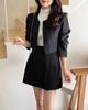Chic Coreano2026 Primavera y Otoño Estilo Francés Elegante Cuello Redondo Un Solo Botón Tweed Abrigo Corto para Mujeres Petites
