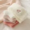 Calcetines de Media Caña para Mujer Otoño e Invierno Gruesos de Visón de Terciopelo Corazón Bordado Calcetines para Dormir de Piso Invierno Cálidos Calcetines para Mujer