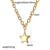 Colar Pulseira Personalizada Estilo Ins Pingente de Estrela Aço Inoxidável Design de Nicho Brilhante Conjunto de Joias Estrela de Cinco Pontas