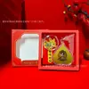 Nuevo Colgante de Hoja de Bodhi de Buda Zodiacal Oro Puro 999 12 Signos del Zodiaco Pegatinas para Teléfono Móvil Set de Caja de Regalo Venta al por Mayor