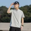 Camisa Polo G-stone com Meio Zíper e Gola Alta, Secagem Rápida, Barra Curva, Respirável, Casual, Manga Curta