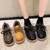 Mocasines Esponjosos de Suela Blanda para Mujer 2026 Nuevo Estilo Invierno Estilo Británico Zapatos Pequeños de Cuero Zapatos Peludos Cálidos Zapatos de Algodón con Cordones