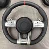 Adecuado para Modificación de Volante Mercedes-Benz Modelo Viejo a Nuevo Clase Amg Aecsg Glc260 Glecls Gt Guerrero Negro Fibra de Carbono