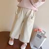 Pantalones Rectos para Niña Ropa de Otoño Pantalones Largos Elegantes para Bebé Pantalones Casuales de Algodón Estilo Lavado Primavera y Otoño