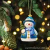 Popular Transfronterizo Acrílico 2D Gorro Navideño Muñeco de Nieve Lindo Colgante de Manualidades Decoración de Árbol de Navidad Colgante de Coche