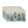 Nuevos manteles individuales de lino con estampado navideño de comercio exterior, manteles decorativos para fiestas navideñas transfronterizas, venta al por mayor personalizada