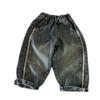 Calças Jeans para Meninos Outono 2025 Nova Primavera e Outono Calças Longas Infantis Calças Casuais Calças Scimitar Wide-Leg Versão Coreana Confortáveis