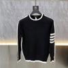 Estilo coreano Slim Fit Barra Masculina Cor Sólida Em Torno Do Pescoço Suéter De Malha Inverno Novo Bonito All-match Base Suéter Casual