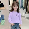 Camiseta Casual de Algodón con Dibujos Animados para Niños, Nuevo Estilo Primavera y Otoño, Versátil Holgada de Manga Larga Versión Coreana para Niñas, Camiseta Básica de Moda