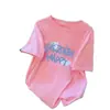 Camiseta de Algodão Puro Manga Curta Estilo Coreano de Verão para Mulheres, Ombro Caído, Gola Redonda, Simples, Casual, Fashion, Versátil, Top Emagrecedor para Mulheres
