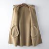 Pequena Quantidade de Roupas 2025 Novo Casual Lã 90% Caxemira 10% Lã Dupla Face Outwear Longo de Lã para Mulheres