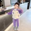 Conjunto Esportivo de Lã para Meninas Outono e Inverno 2025 Novo Estiloso Jaqueta de Inverno para Bebê Menina My Little Pony Conjunto de Duas Peças