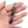 Exquisito colgante cónico de seis lados de piedra semipreciosa natural transfronterizo accesorios para joyería DIY venta al por mayor hecho a mano