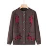 Cárdigan de Abrigo para Adultos Mayores y Ancianos, Ropa de Otoño, Suéter de Abuela, Ropa de Madre, Ropa de Otoño e Invierno de Punto Engrosado de Terciopelo para Ancianos, Mujeres