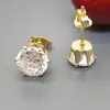 Brincos de Tarraxa com Zircônia em Aço Inoxidável 316L Coroa Seis Garras com Franja Pequenos Brincos Studs de Titânio para Cartilagem da Orelha Joias