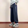 Calça de moletom masculina gorda primavera e outono plus size moderna slim fit com punho calça casual tamanho grande masculina solta calça esportiva