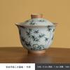 Cuenco de cerámica pintado a mano con tapa de color bajo cubierta, cuenco individual para té, taza de té para el hogar, juego de té de kung fu, taza de dos talentos