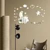 Pegatina de Pared Espejo Acrílico Combinación Luna Estrella Nube Decorativa Pegatina de Pared Espejo Suave Cubierta Decorativa Defectos Renovación