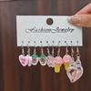 Aretes Europeos y Americanos Transfronterizos de Venta Caliente de Resina de Mariposa Estrella Luminosa Divertido Simulación Amor Paleta Helada Set de Aretes al Por Mayor