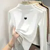 Ropa interior para niñas con forro polar, nuevo estilo otoño/invierno, manga larga, a la moda, cuello semi-alto, cálida, top estampado para niñas pequeñas y grandes