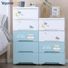 Gabinete de Cajones Infantil Yaya Gabinete de Almacenamiento Juguete para Bebé Gabinete de Almacenamiento Multicapa Armario de Dibujos Animados de Plástico Gabinete de Cajones de Armario