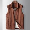 Chal Casual para Hombre 2025 Otoño e Invierno Lujo Ligero Negocios Juventud Color Sólido Seda de Morera Cremallera Chaleco sin Mangas Chaqueta de Moda