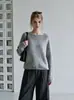Suéter de punto largo versátil de alta gama estilo vintage, top versátil de otoño nuevo para mujer 2383