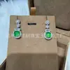 Pendientes de Calabaza Incrustados con Crisoprasa Hielo Chapados en Plata S925 al por Mayor Pendientes de Gota de Agua de Ágata Rosa Comparables al Jadeíta Jade