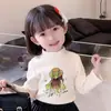 Camiseta Básica de Veludo Quente para Meninas, Roupa Outono e Inverno Gola Alta Meia para Crianças, Camiseta de Manga Longa para Crianças Tamanho Pequeno e Médio, Top Estilo Coreano para Bebê
