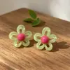 Pendientes Florales Coloridos con Pequeñas Flores Caladas y Diseño Color-Blocking, Pendientes Florales Color-Blocking Dopamina de Verano para Mujer, Nuevo Modelo 2026