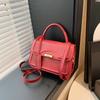Bolsa pequena portátil de textura simples estilo ocidental nova primavera 2024 bolsa de ombro mensageiro para o trabalho lazer retrô bolsa feminina