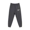 Pantalones Largos Casuales Unisex con Estampado de Letras Logo y Cordón Estilo Básico Tinta Salpicada Ropa de Pareja