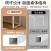 Escritorio de esquina color crema con estantería integrada, escritorio para estudiante, mesa para computadora de escritorio, rincón de dormitorio uso doméstico nuevo escritorio de oficina