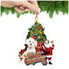 Decoração de Natal pingente cão Papai Noel decoração da árvore de Natal adorável árvore de Natal presente impressão de madeira