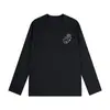 Camiseta de Manga Larga Estilo Hong Kong Algodón Puro Cuello Redondo Parte Inferior Holgada Camiseta Interior Trendy para Mujer Otoño 2025 Nueva Ropa para Mujer