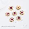 Color oro de 14K incrustado con cuentas de florecillas de circonio de colores accesorios de cuentas de flor de durazno flor de ciruelo material para joyería de cristal y perlas DIY