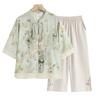 Novo estilo chinês jovem mãe novas roupas de verão estilo ocidental estilo nacional camisa pequena para meia-idade e idosas mulheres terno de verão roupas do dia das mães