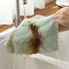 Venta Directa de Fábrica Toalla de Cocina de Terciopelo Coral de Dos Colores Doble Cara Antiadherente Aceite Limpieza de Cocina Estropajo Trapo Absorbente Fabricante