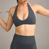 Top Fitness Costas Cruzadas com Gola Halter para Mulheres, Absorvente de Suor, Secagem Rápida, Top Esportivo para Corrida, Emagrecimento e Modelagem, Lindo Top Fitness Costas Cruzadas