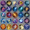 50 Pegatinas de Iconos de Habilidad de King of Glory Juego Creativo Redondas Decorativas para Taza de Agua Cuaderno Equipaje