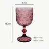 Copa de Vino de Vidrio de Color en Relieve, Vaso para Jugos, Copa de Vino, Copa de Cáliz, Copa de Vino Engrosada, Copa de Champaña, Lujo Ligero Retro