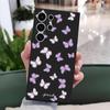 Capa Protetora Roxo Borboleta para Samsung A53/A15 Capa de Telefone TPU Fosca S23 Capa de Silicone S25 Adequada para Sites Independentes