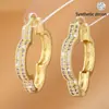 Brincos Exquisitos de Moda Francesa Simples e Elegantes, Luxo Leve, Versáteis, em Forma de Coração, Microincrustados com Zircônia, Brilho Fino, Design de Coração Pêssego