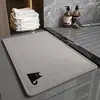 Alfombra de Piso de Lino de Color Sólido Cortable para Baño, Felpudo Absorbente de Agua y Antideslizante para Cocina, Alfombra de Piso Resistente a Manchas y al Desgaste