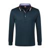 Polo de Manga Larga con Solapa de Seda de Amoniaco de Cobre Business Casual Deportivo Simple Cómodo Ropa de Grupo para Hombres y Mujeres Imprimible