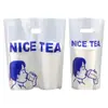 Bolsa de plástico PE para alimentos, embalaje desechable personalizado, para llevar café, leche de soja, jugo, taza individual, taza doble, leche dividida, bolsa de té