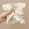 Scrunchie de Cetim Floral Tecido Retrô Francês Elástico de Cabelo com Babado Corda de Cabelo Simples Elegante de Alta Qualidade para Mulheres