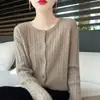Cardigan jacket de punto trenzado nuevo y elegante con cuello redondo otoño invierno holgado manga larga casual ajustado suéter rejuvenecedor mujer moderno